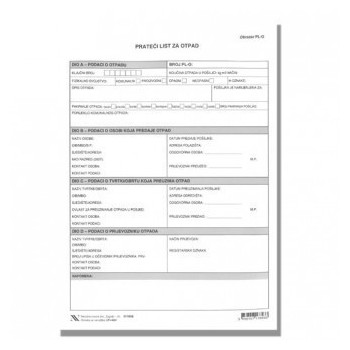 I-763 Prateći list za neopasni/inertni otpad