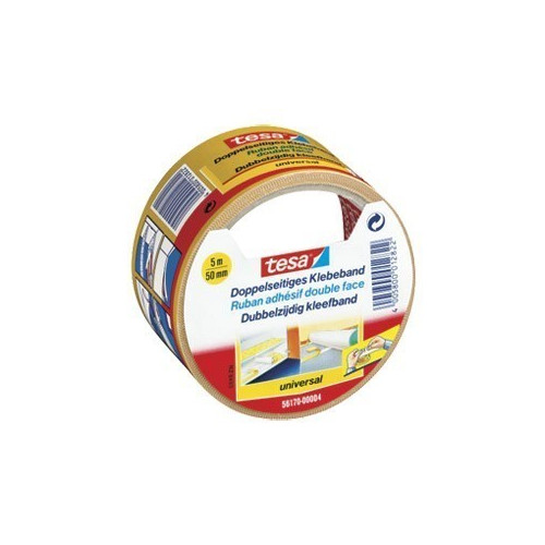 Traka ljepljiva obostrana 50mm/5m Universal Tesa bijela blister