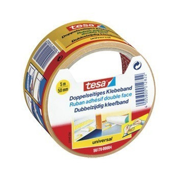 Traka ljepljiva obostrana 50mm/5m Universal Tesa bijela blister