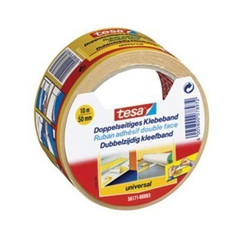 Traka ljepljiva obostrana 50mm/10m Universal Tesa bijela blister