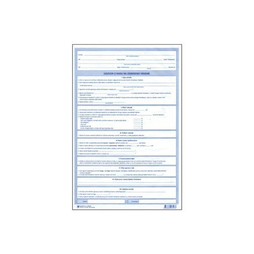 V-4-2/ncr Ugovor o radu na određeno vrijeme