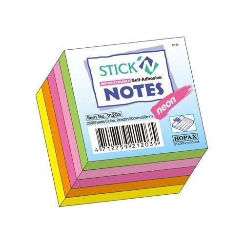Blok samoljepljivi MALI ﻿50x50mm 240L neon mix