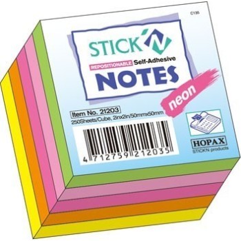 Blok samoljepljivi MALI ﻿50x50mm 240L neon mix