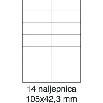 Etikete laser 105x42,3 100/1 bijele