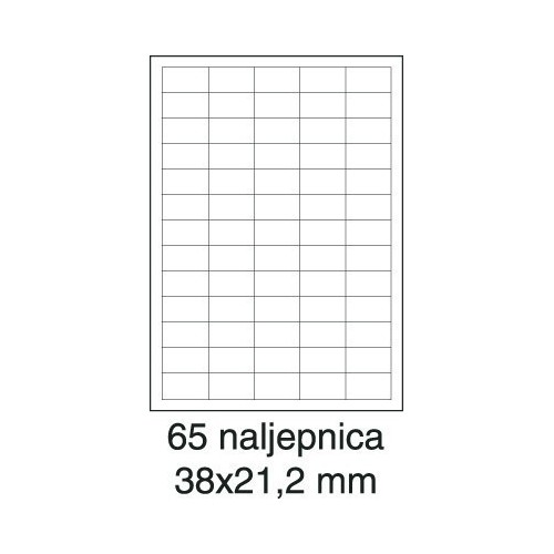 Etikete laser 38x21,2 100/1 bijele