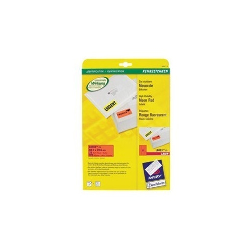 Etikete laser 63,5X29,6 ZWECKFORM crvene
