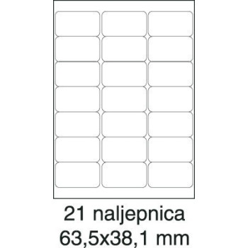 Etikete laser 63,5x38,1 100/1 bijele