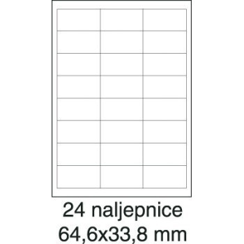 Etikete laser 64,6x33,8 100/1 bijele
