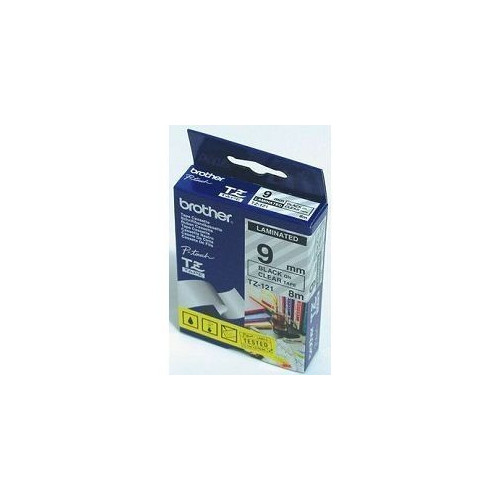 Ribbon BROTHER 9mm crna na prozirnoj - TZE121