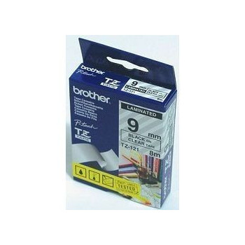Ribbon BROTHER 9mm crna na prozirnoj - TZE121