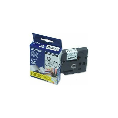 Ribbon BROTHER 9mm crna na bijeloj - TZE221
