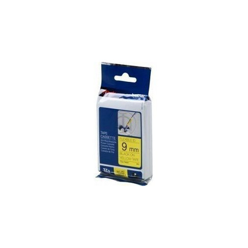 Ribbon BROTHER 9mm crna na žutoj fleksibilna traka - TZEFX621
