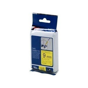 Ribbon BROTHER 9mm crna na žutoj fleksibilna traka - TZEFX621