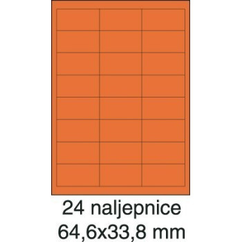 Etikete laser 64,6x33,8 100/1 crvene