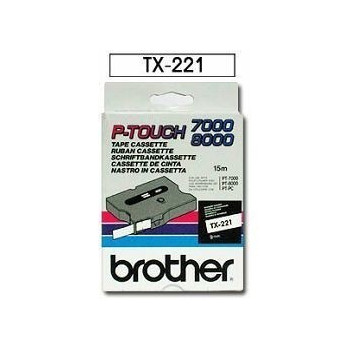 Ribbon BROTHER TX221 9mm crna na bijeloj laminirana