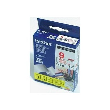 Ribbon BROTHER 9mm crvena na bijeloj - TZE222