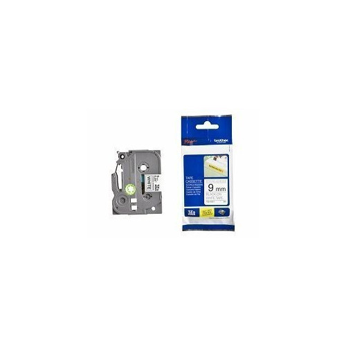 Ribbon BROTHER 9mm crna na bijeloj strong adhesiv - TZES221