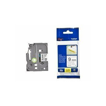 Ribbon BROTHER 9mm crna na bijeloj strong adhesiv - TZES221