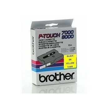 Ribbon BROTHER TX611 6mm crna za žutoj laminirana