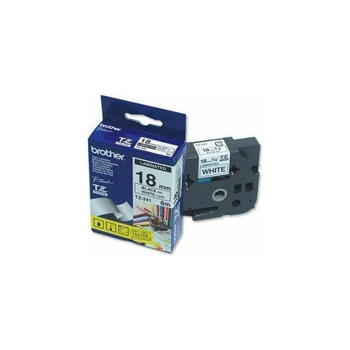 Ribbon BROTHER 18mm crna na bijeloj - TZE241