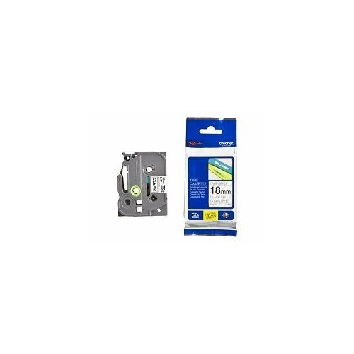 Ribbon BROTHER 18mm crna na prozirnoj - TZE141