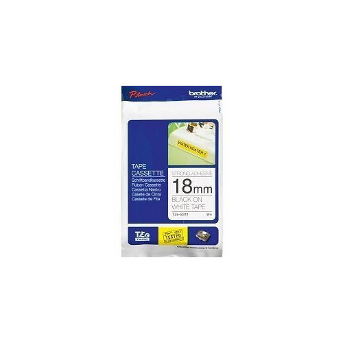 Ribbon BROTHER 18mm crno na bijelom strong adhesiv - TZES241