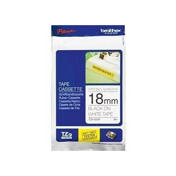 Ribbon BROTHER 18mm crno na bijelom strong adhesiv - TZES241