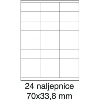 Etikete laser 70x33,8 100/1 bijele