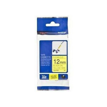 Ribbon BROTHER 12mm crna na žutoj fleksibilna traka - TZEFX631