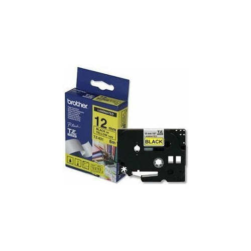 Ribbon BROTHER 12mm crna na žutoj - TZE631