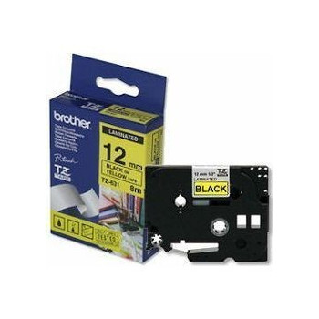 Ribbon BROTHER 12mm crna na žutoj - TZE631