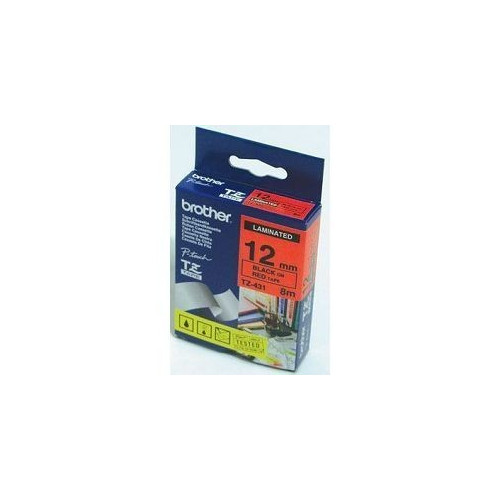 Ribbon BROTHER 12mm crna na crvenoj - TZE431