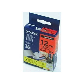 Ribbon BROTHER 12mm crna na crvenoj - TZE431