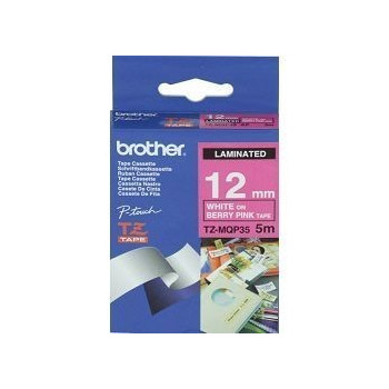 Ribbon BROTHER 12mm bijela na rozoj - TZEMQP35