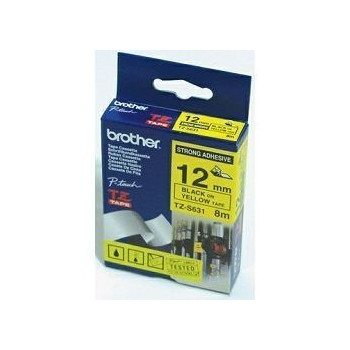 Ribbon BROTHER 12mm crna na žutoj strong adhesiv - TZES631