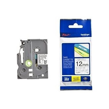 Ribbon BROTHER 12mm crna na prozirnoj mat traka - TZEM31