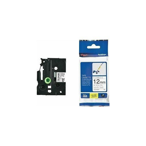 Ribbon BROTHER 12mm crna na bijeloj fleksibilna traka - TZEFX231