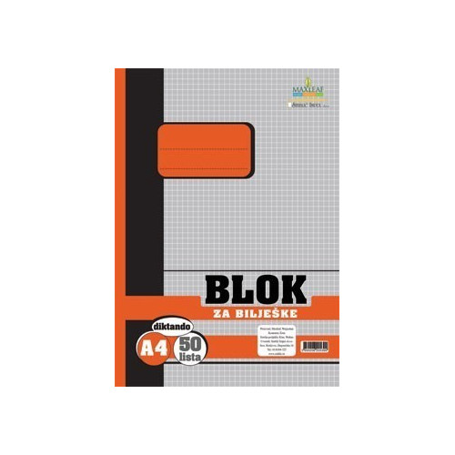Blok za bilješke, A4 karo dimenzije 21x29,7cm 50lista