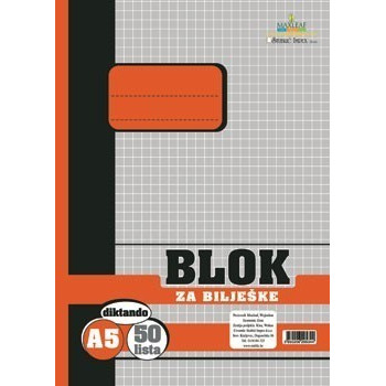 Blok za bilješke, A5 diktando dimenzije 14,8x21cm 50lista