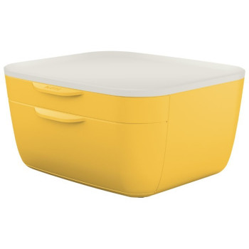 Kutija s 2 ladice Cosy Leitz  žuta/bijela