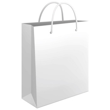 Vrećica ukrasna 24x39x9cm sjajna plastifikacija bijela
