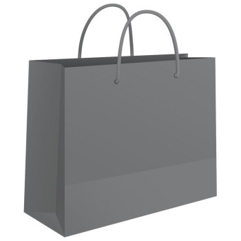 Vrećica ukrasna 24x16x7cm sjajna plastifikacija srebrna
