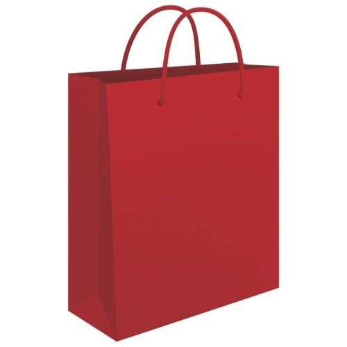 Vrećica ukrasna 34x39x10cm sjajna plastifikacija crvena