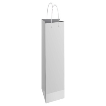 Vrećica ukrasna-boca 13x40x8cm sjajna plastifikacija bijela