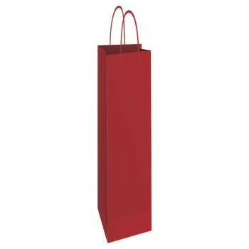 Vrećica ukrasna-boca 13x40x8cm sjajna plastifikacija crvena