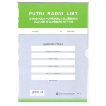 VI-55/VP Putni radni list s folijom
