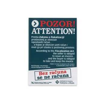 Naljepnica POZOR / ATTENTION